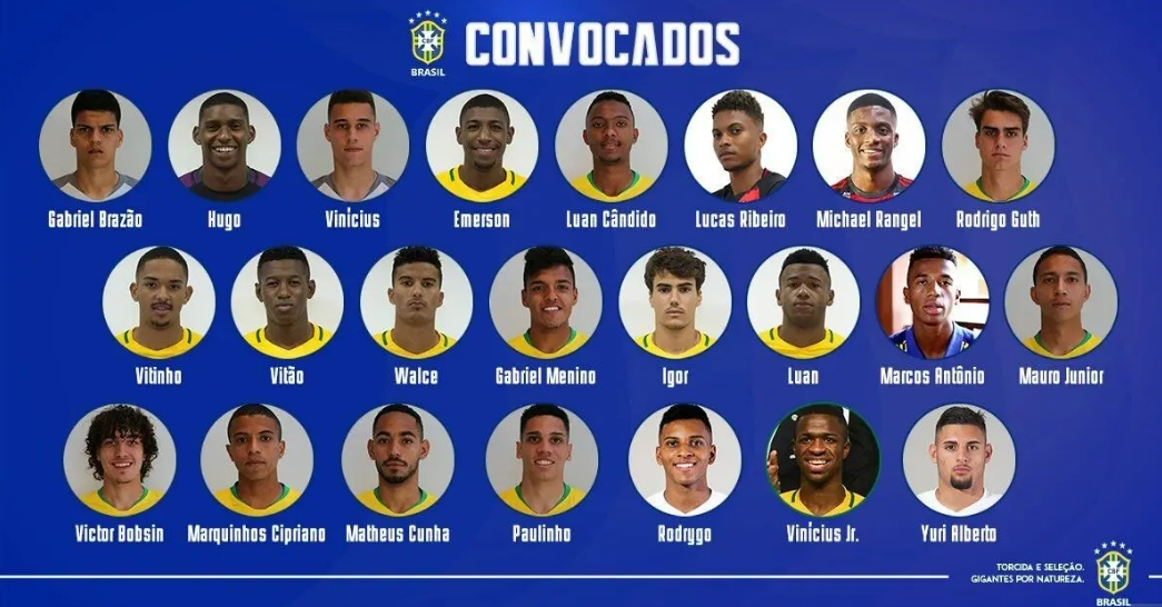 巴西国家足球队俱乐部名单